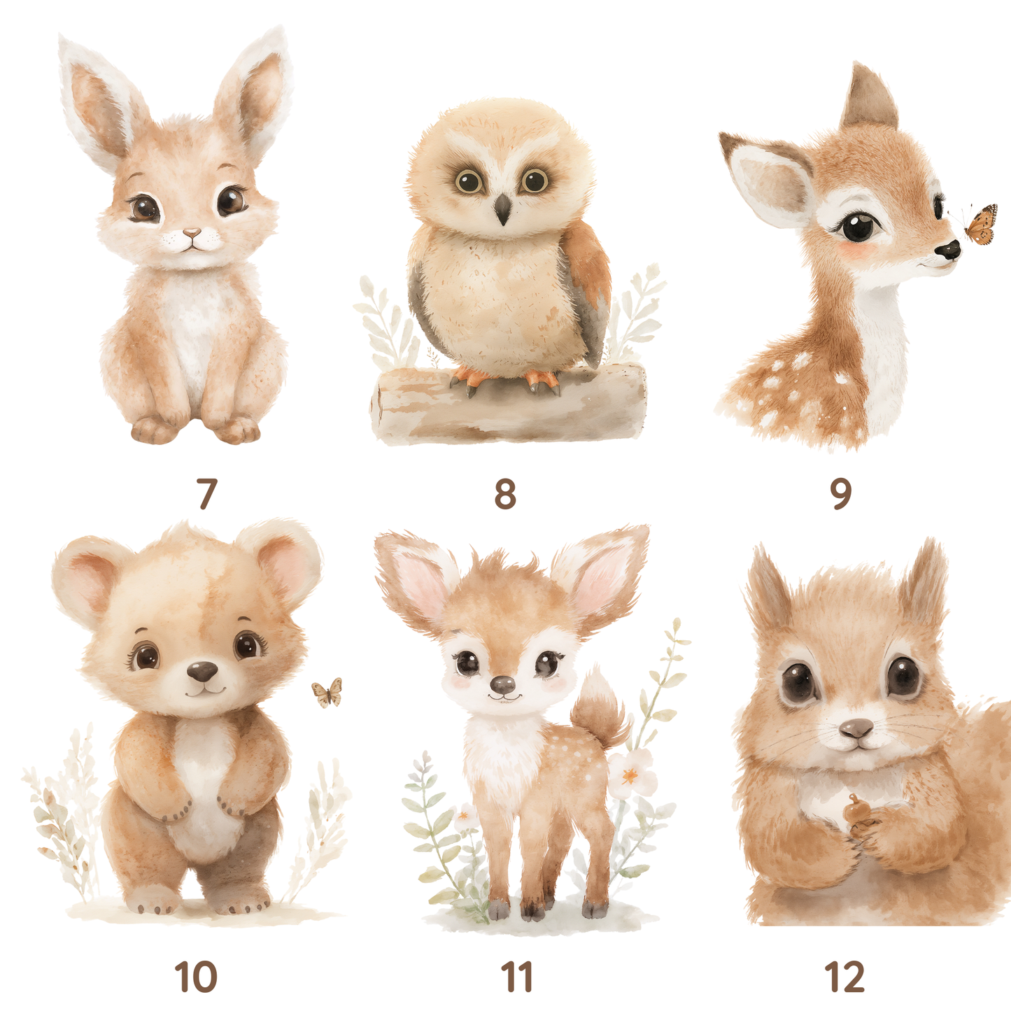 Lámina personalizada ¨Animalitos del Bosque¨ - Arte digital imprimible