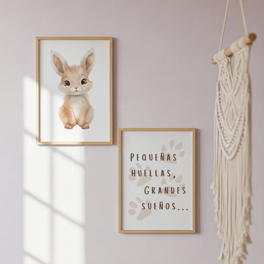 Dúo Pequeñas Huellas- Arte digital imprimible (set de 2)