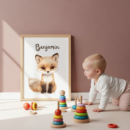 Lámina personalizada ¨Animalitos del Bosque¨ - Arte digital imprimible