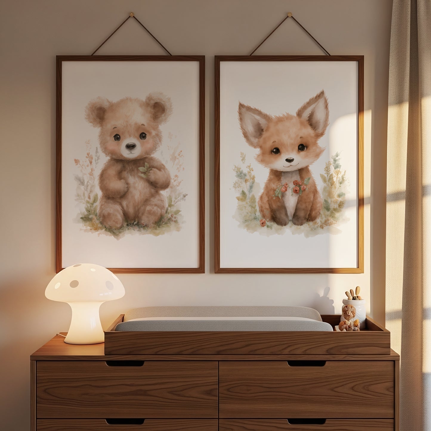 Dúo ¨Amigos del bosque¨ - Arte digital imprimible (set de 2)