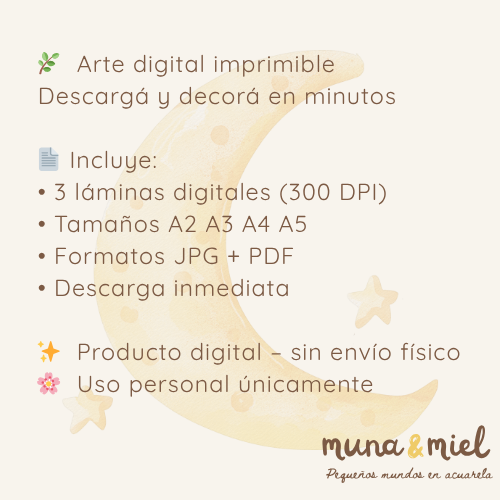 Dulce Sueños - Láminas imprimibles (set de 3)