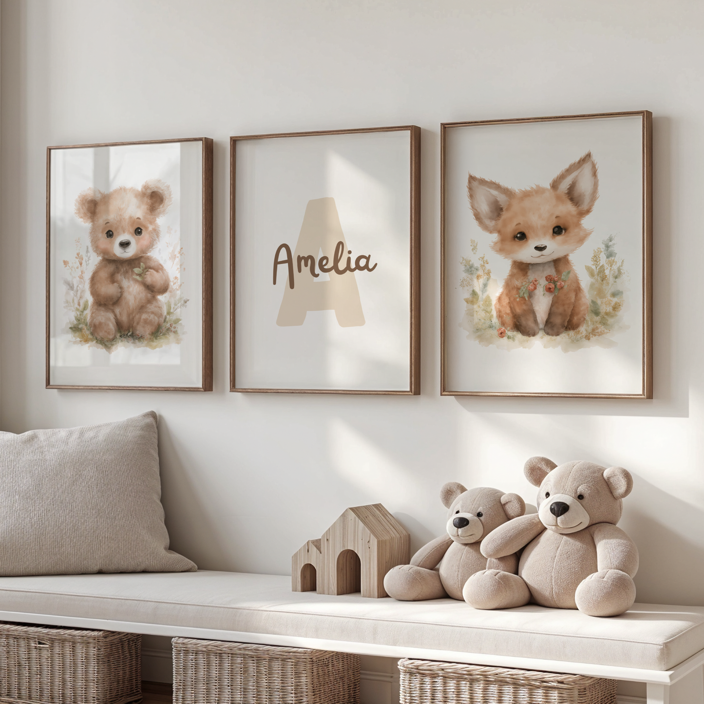 Láminas personalizadas ¨Amigos del Bosque¨ - Arte digital imprimible (set de 3)