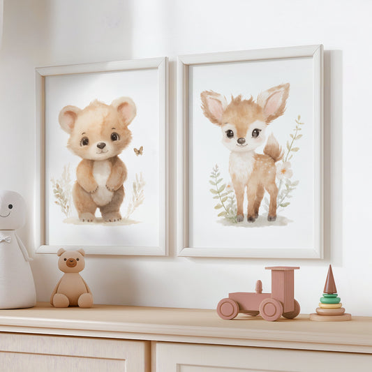 Dúo ¨Bosque Suave¨ - Arte digital imprimible (set de 2)